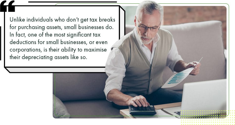 An Australian business owner computing tax relief and the company tax rate Australia has rolled out.